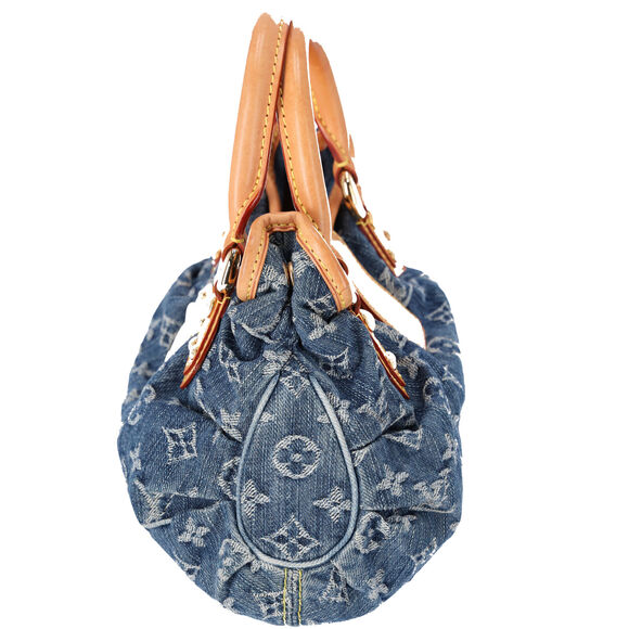 Louis Vuitton Monogram Blue Denim Monogram Small Handbag Pleaty Satchel M95020 - Picture 3 of 9